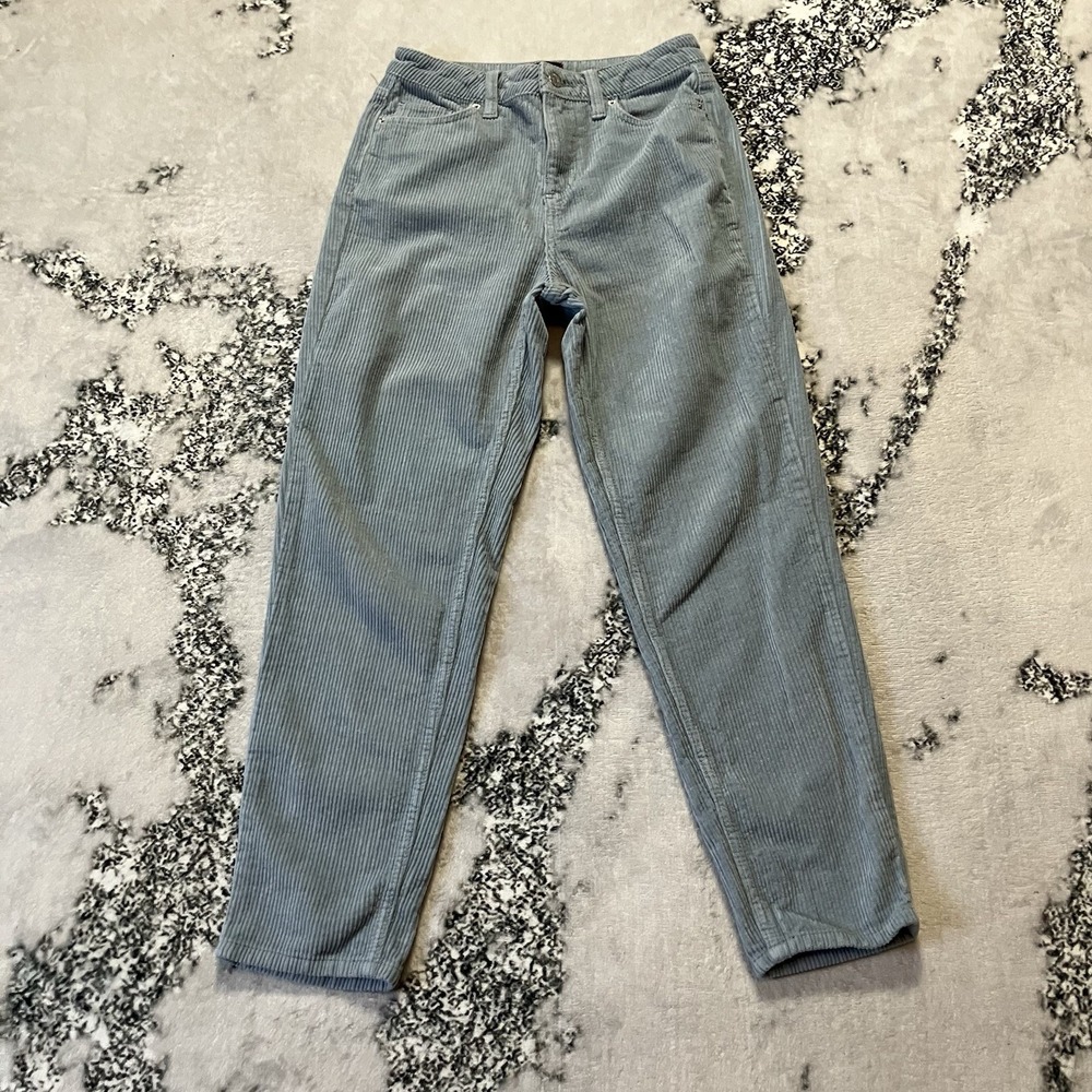 BDG Corduroy Pants‎ Womens Size 26 Light Blue Mom High Rise Tapered Leg